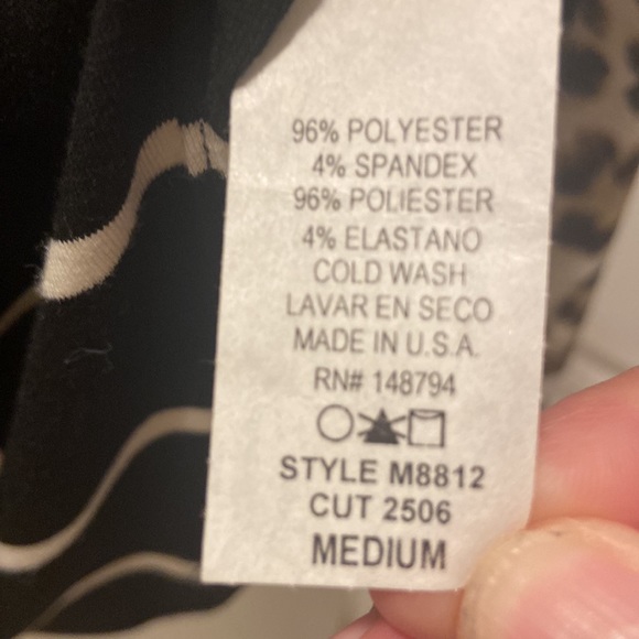 CY fashion, black and cream, striped with leopard print sleeves and pocket - Picture 4 of 4